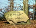 Da forstassistent P.S. Boldrup, der var kendt i Fjends og Salling, døde, rejste en kreds af jagtkammerater og nære venner en mindesten. Stenen står overfor skovfogedhuset i Liebes Plantage ved Stoholm.