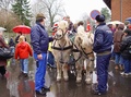 Heste til julearrangement ved stationen i Stoholm.